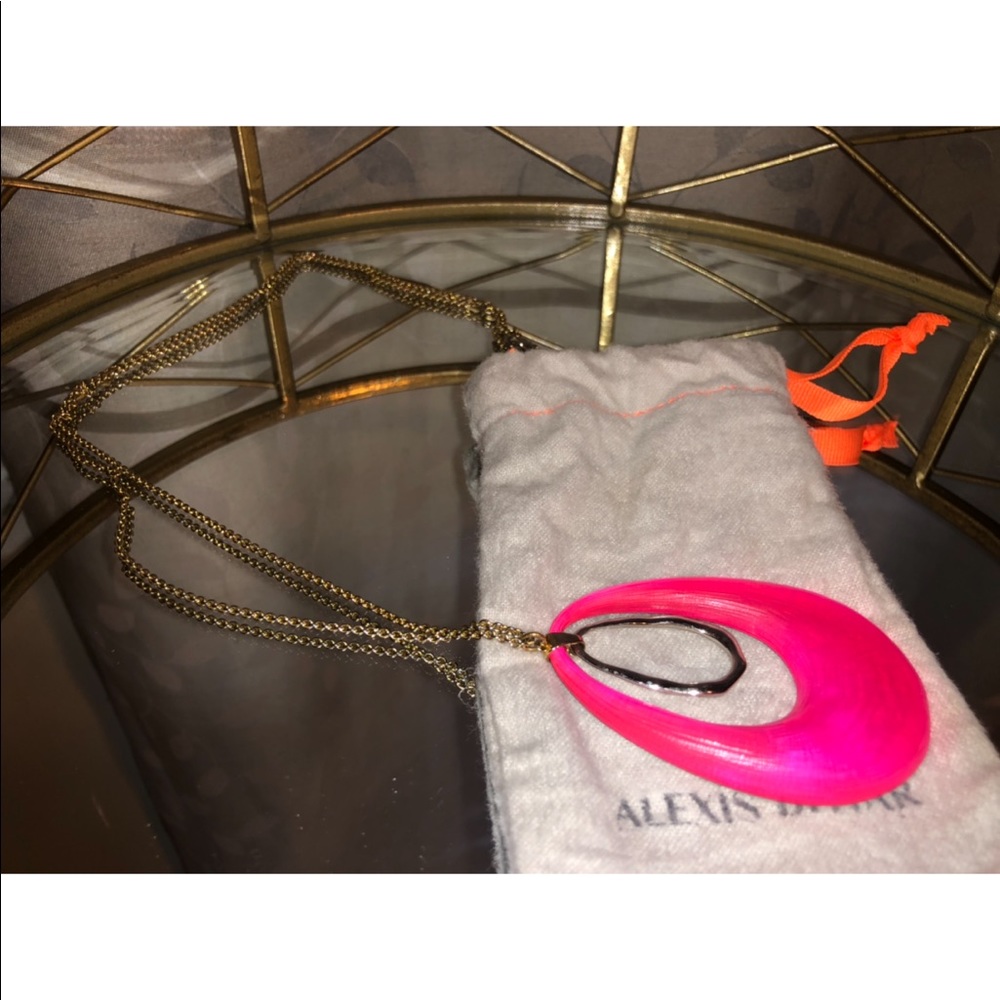 Alexis Bittar Hot Pink Lucite Necklace